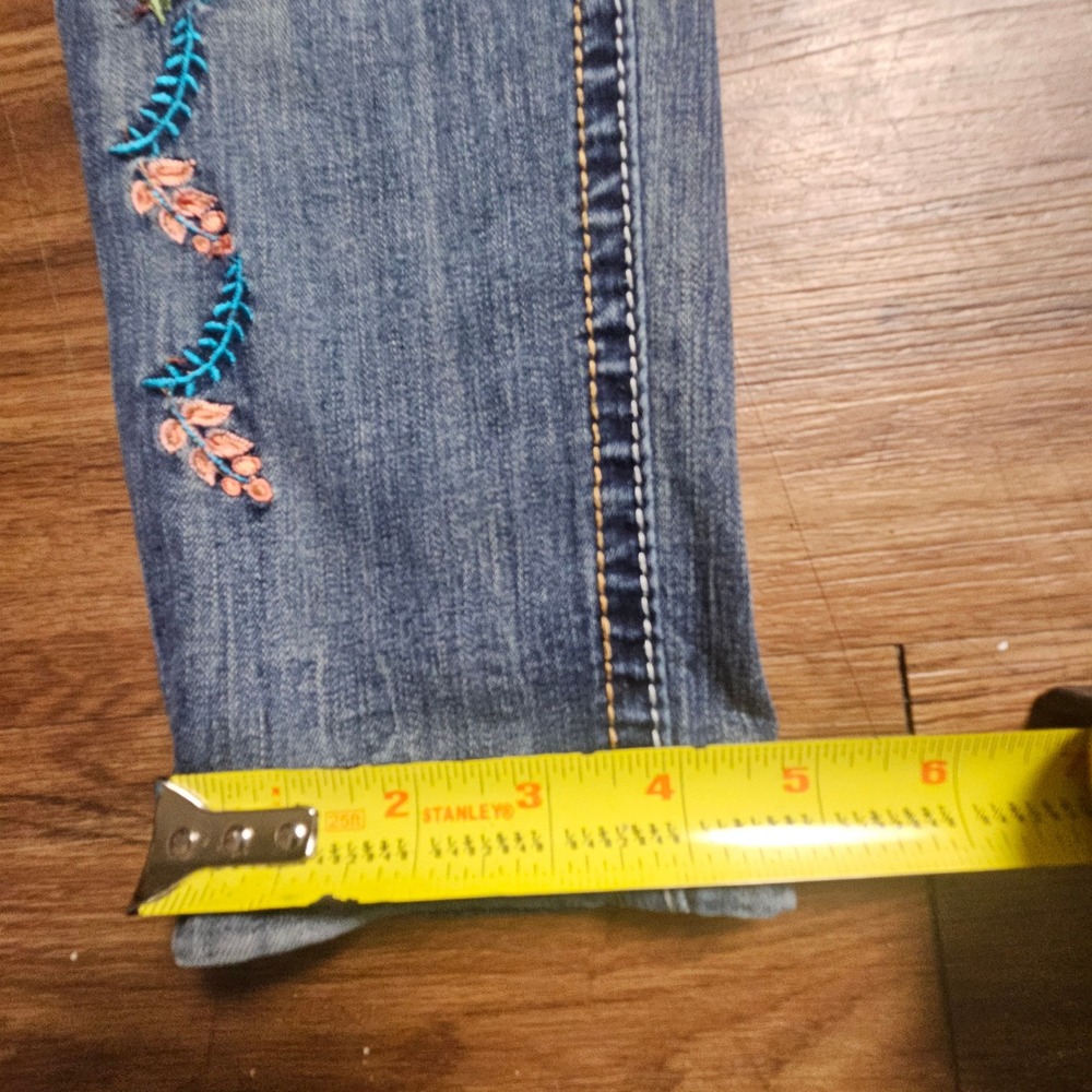Grace in LA Floral Embroidered Skinny Jeans Womens 26x29 Boho Chic Festival - Picture 7 of 8